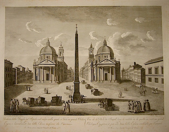 Ruga Pietro (attivo a Roma nella prima metà  del XIX Secolo) Veduta della Piazza del Popolo 1799 Roma 